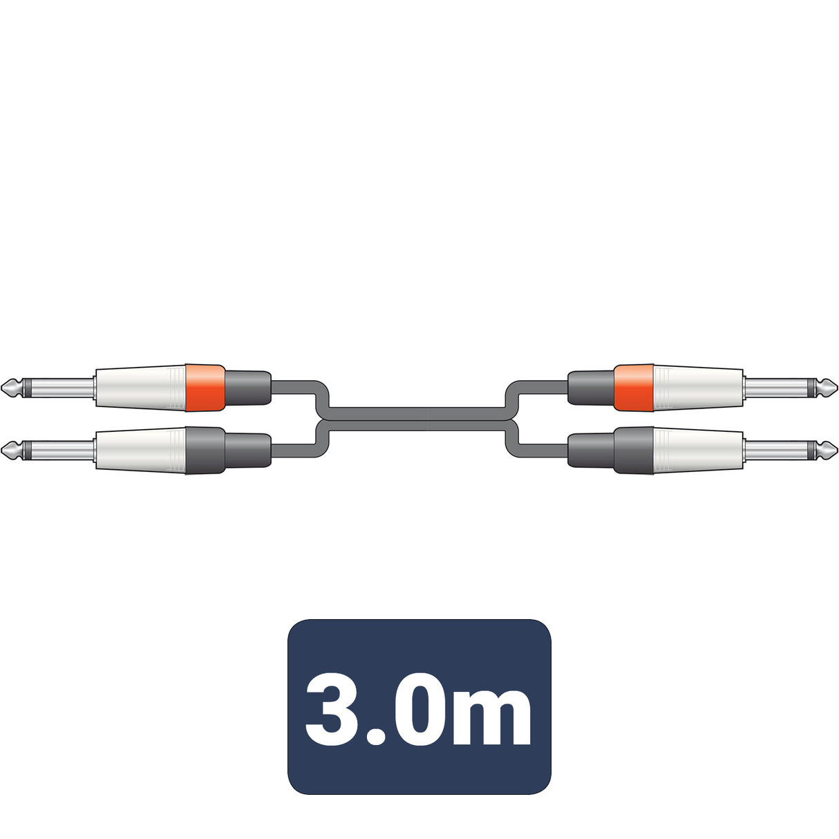 Classic Audio Leads 2 x 6.3mm Mono Jack Plugs - 2 x 6.3mm Mono Jack Plugs