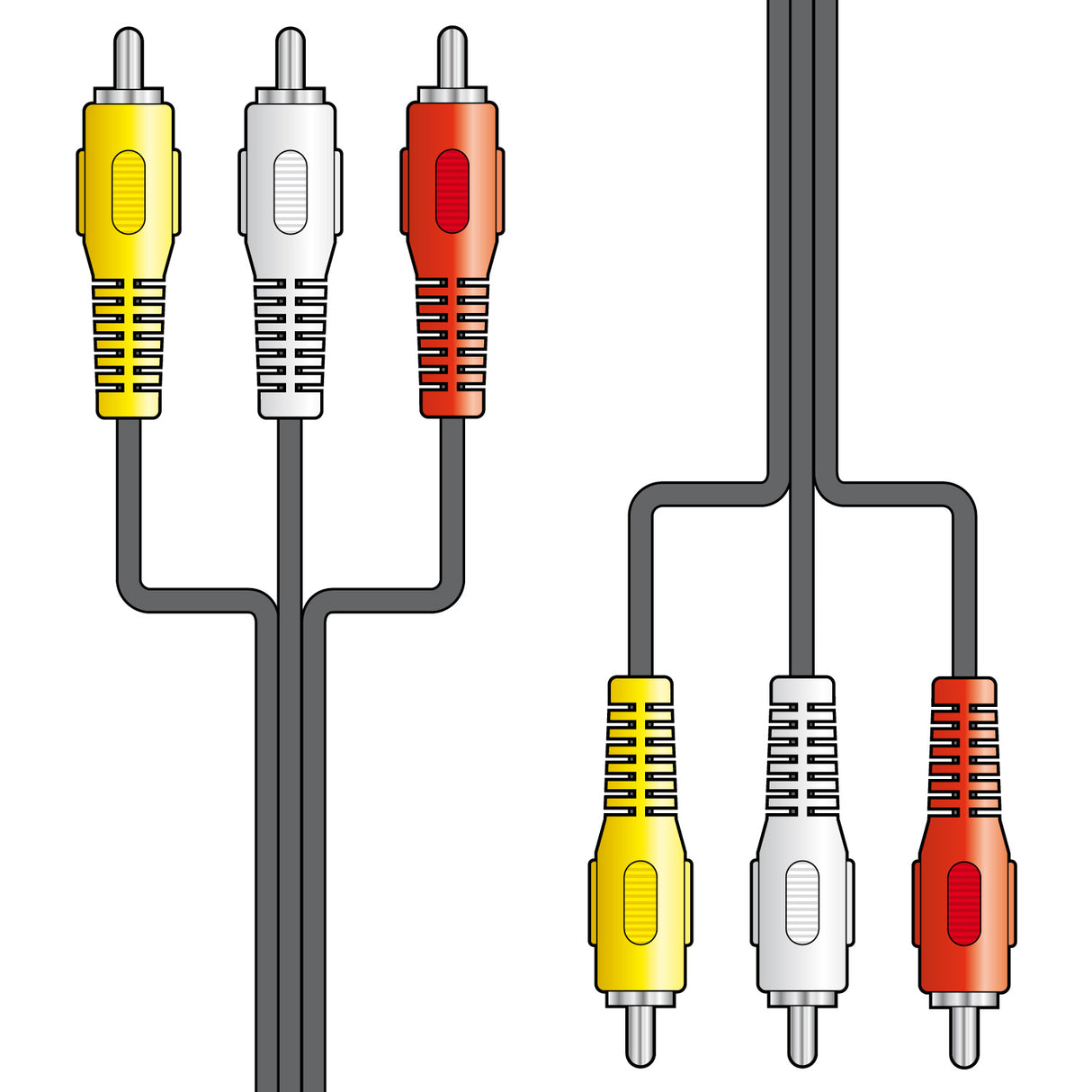 Three RCA Plugs to Three RCA Plugs Leads