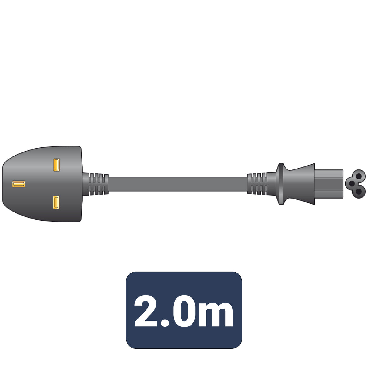 Mains Power Leads UK Plug - Clover Leaf 3A 2.0m