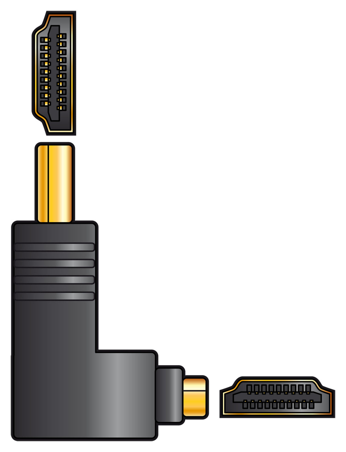 Adaptor HDMI Right Angle Plug – HDMI Socket