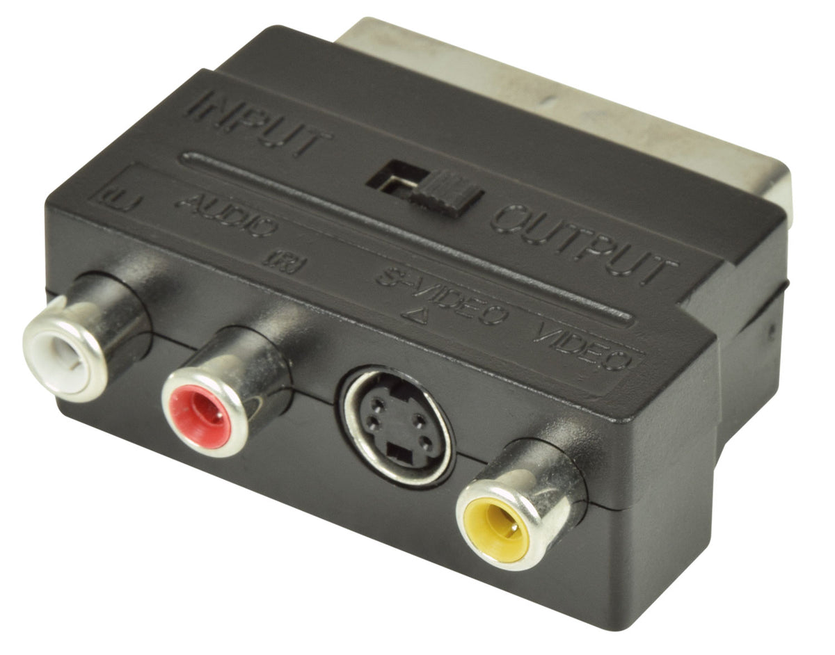Scart to RCA and S-Video Switchable Adaptor