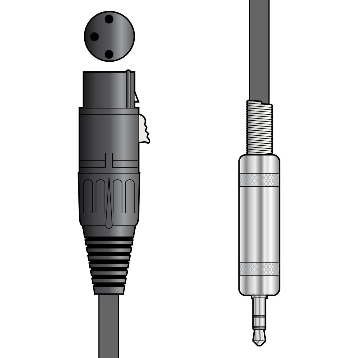 Classic Audio Leads XLR Female - 3.5mm TRS Jack Plug 0.5M