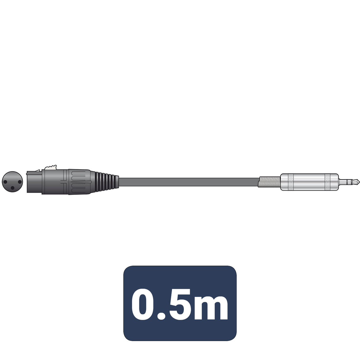 Classic Audio Leads XLR Female - 3.5mm TRS Jack Plug 0.5M