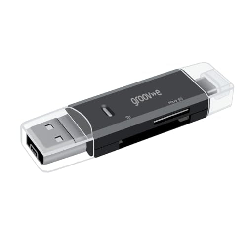 Memory Card Reader – Portable Card Reader with Dual Card Slots – For SD & Micro SD Cards