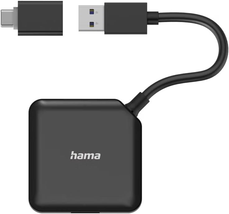 Hama USB Hub, 4 Ports, USB 3.2 Gen 1, 5 Gbit / s, incl. USB-C Adapter