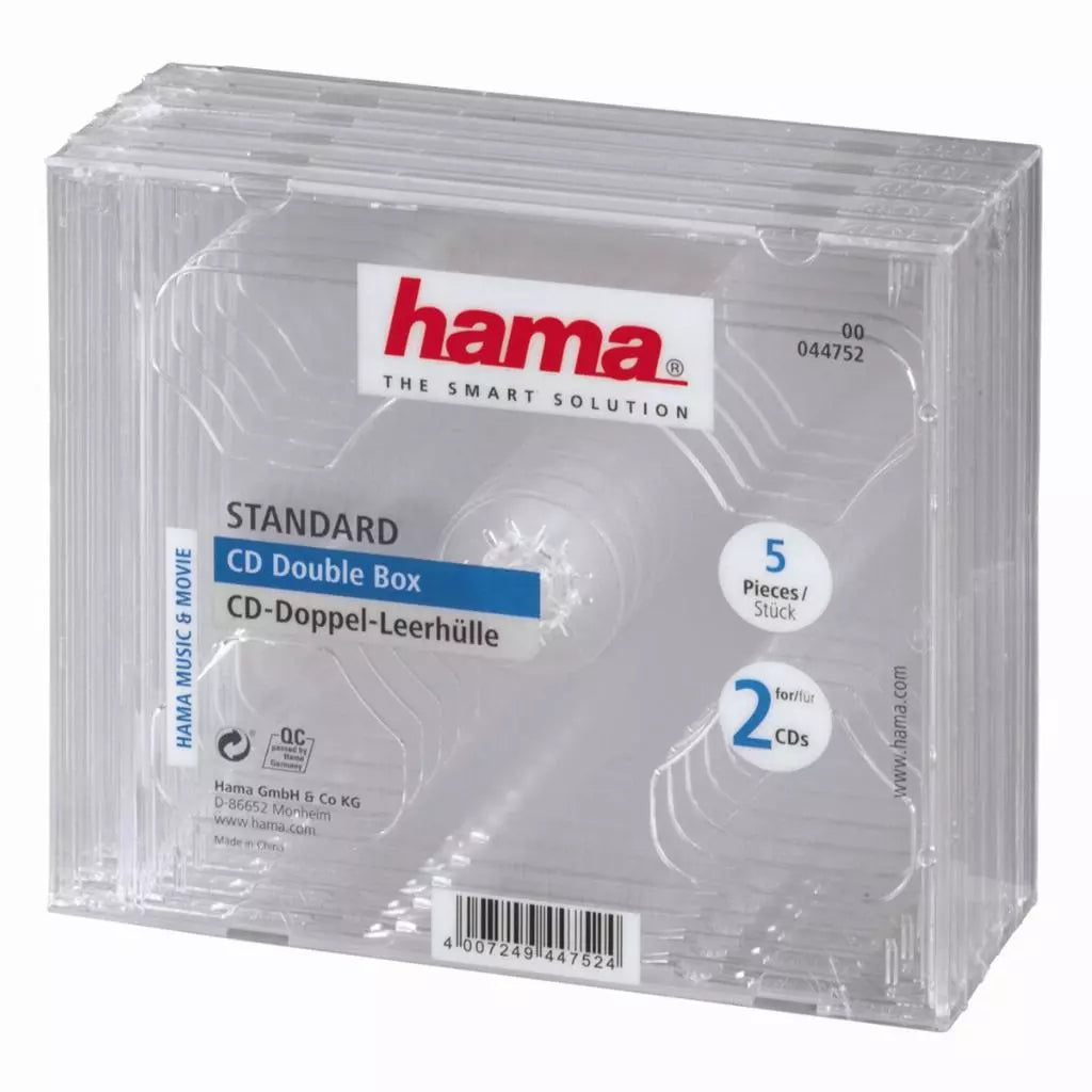 Hama Double CD Jewel Cases Transparent Pack of 5 Disc
