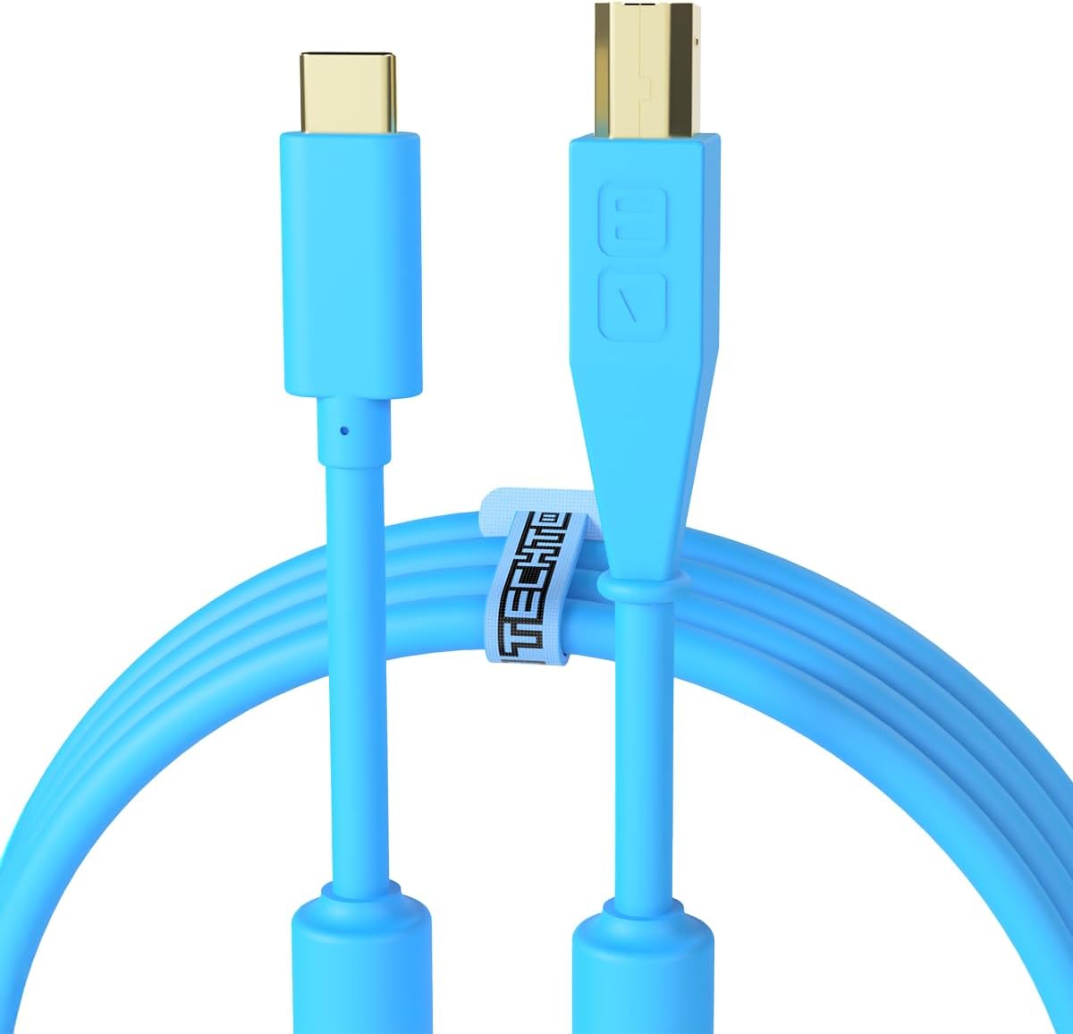 DJ TechTools Chroma Cables: Audio Optimized 1.5M USB-C to USB-B Cable with 56K Resistor (Blue, 1.5m)
