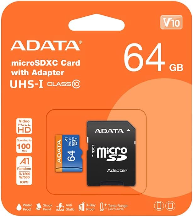 ADATA 64GB Premier Micro SDXC Card with SD Adapter