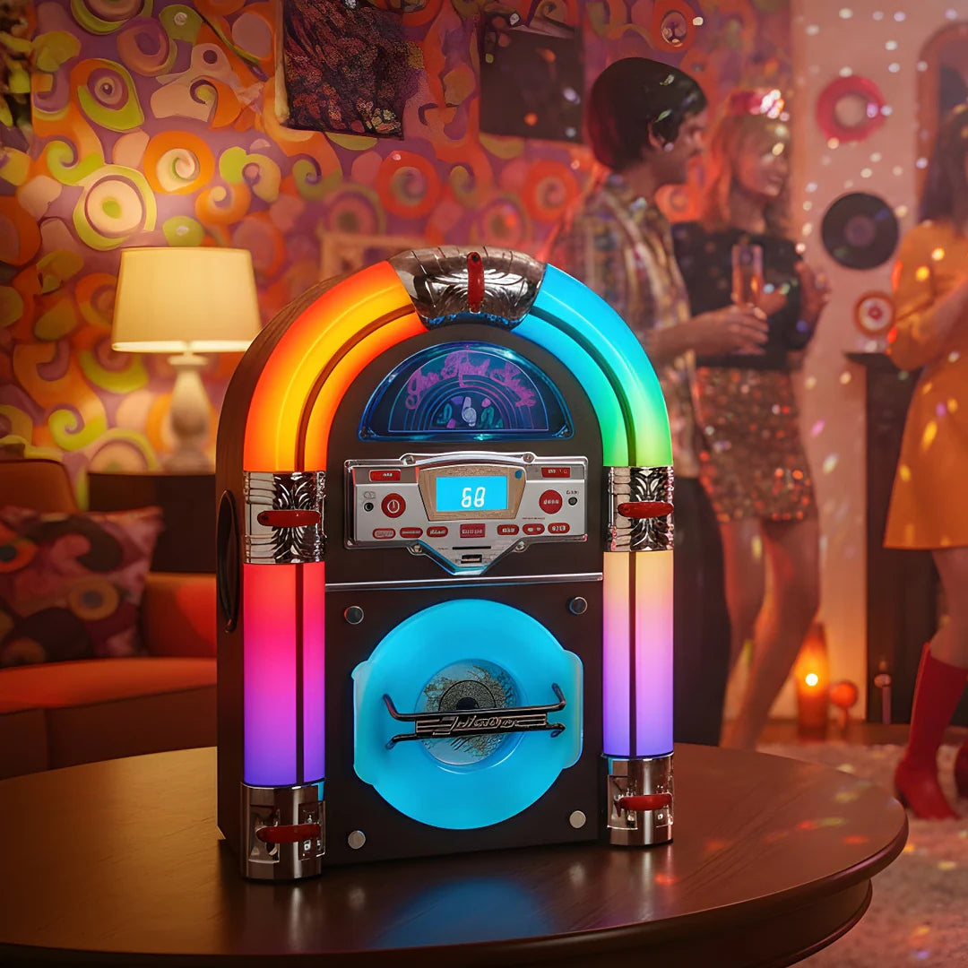 Steepletone Jive Rock 60xp Jukebox (Dark wood) - Instock