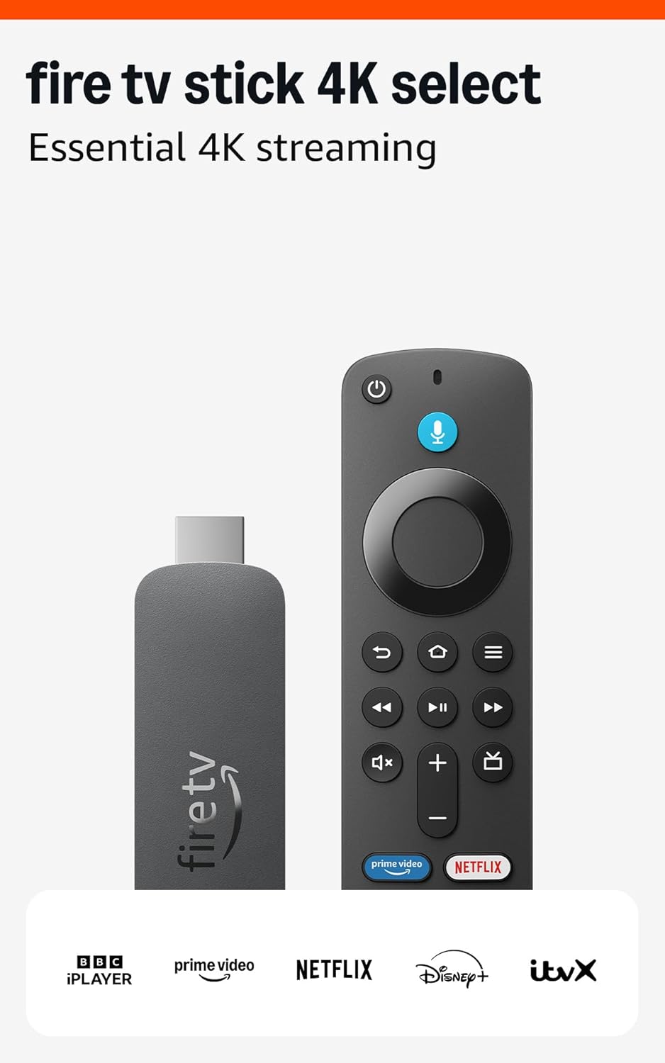 Amazon Fire TV Stick 4K Select (newest gen), start streaming in 4K, hundreds of thousands of films and TV episodes, free & live TV, find TV programmes faster with Alexa+ | and free & live TV