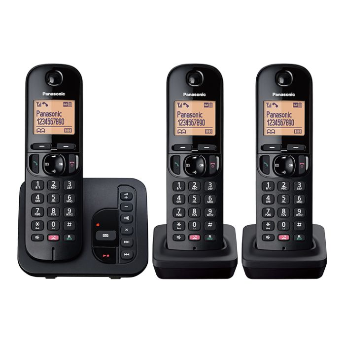 Panasonic KXTGC223 Triple DECT Phone with TAM + Call Blocking
