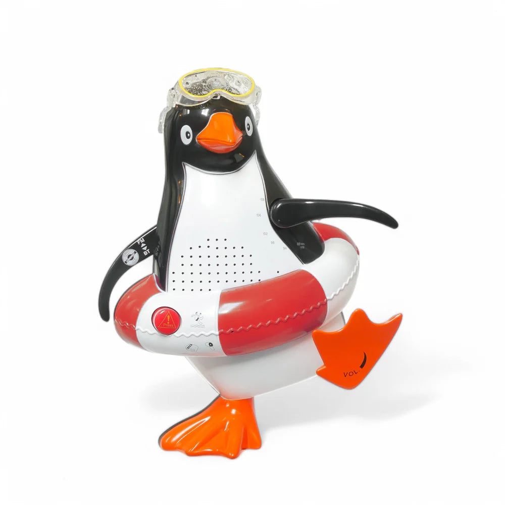 Penguin Shower Radio And Bluetooth Speaker- Red