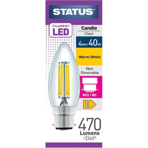 Status Filament Candle LED 4w BC