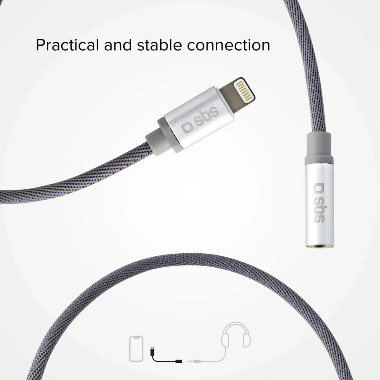 SBS Lightning to 3.5mm Headphone Jack Adaptor
