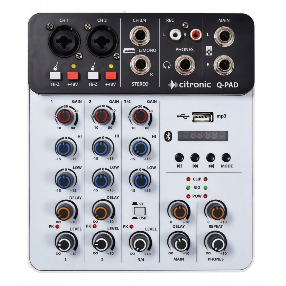 Q-PAD Mini Mixer with USB/BT and Audio Interface