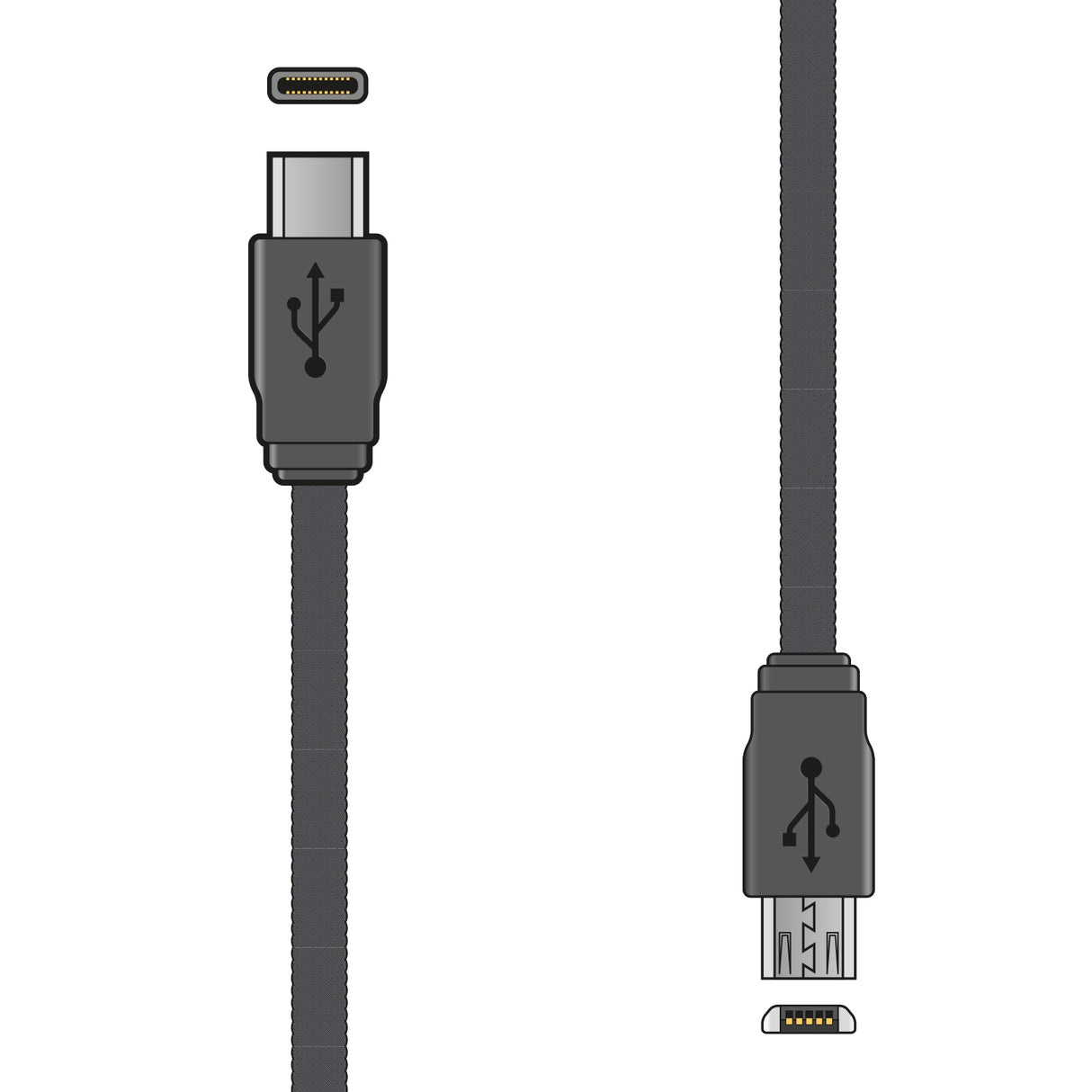 USB2.0 Type-C to Micro USB Sync & Charge Lead 1.5m