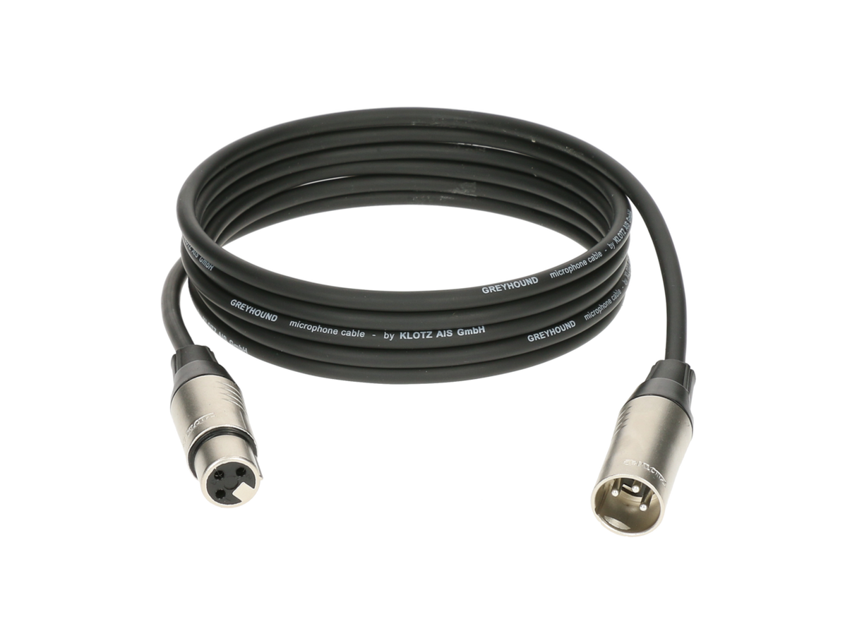GREYHOUND microphone cable with XLR 3p F/M nickel by KLOTZ