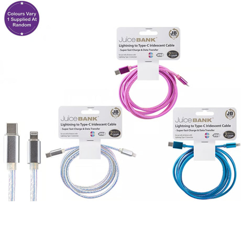 JuiceBank Lightning to Type-C Iridescent Cable