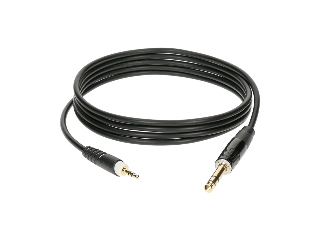 stereo mini jack cable 3.5 mm - 6.35 mm gold-plated contacts