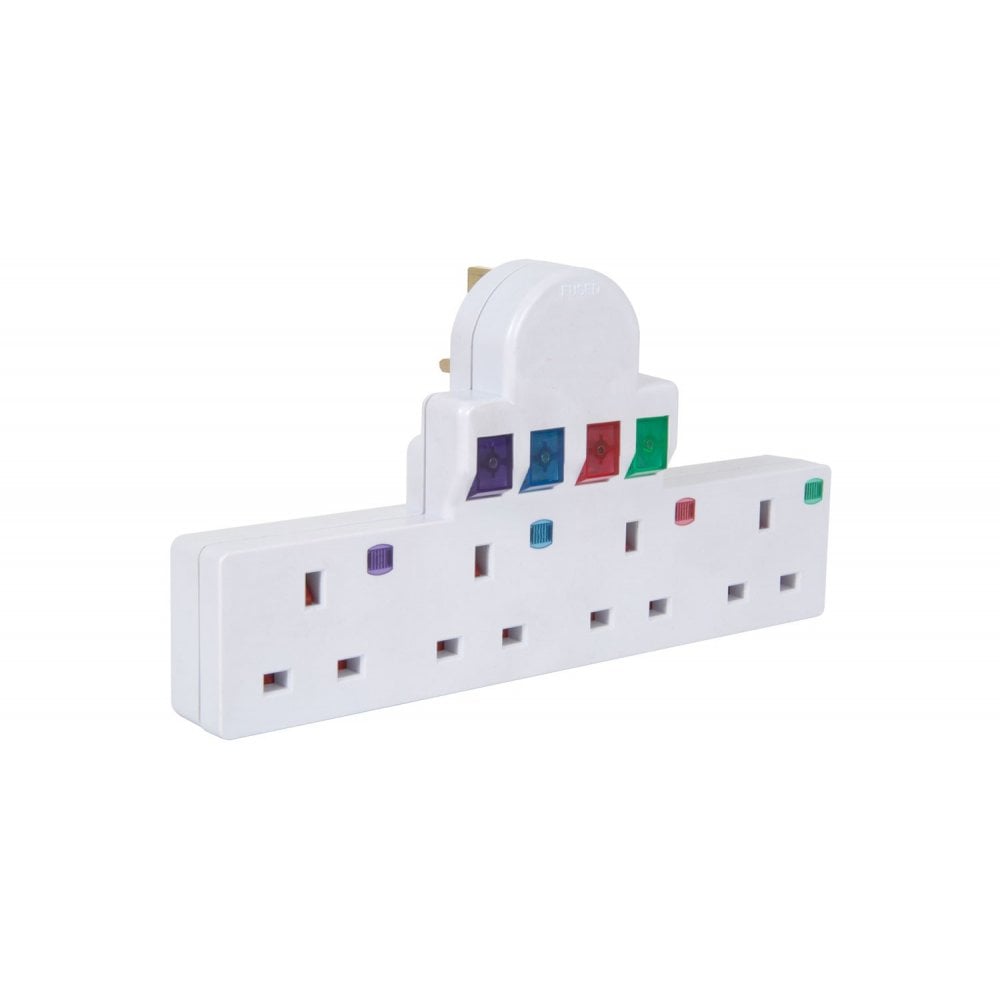 Plug-In 4 Way Mains Adaptor