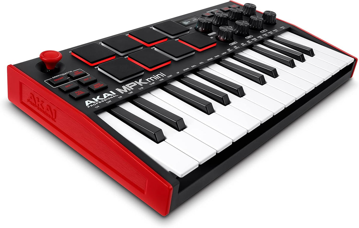 Akai Professional MPK Mini MK3 - 25 Key USB MIDI Keyboard Controller with 8 Backlit Drum Pads, 8 Knobs and Music Production Software and Native Instruments Sound Package (NKS Integration)
