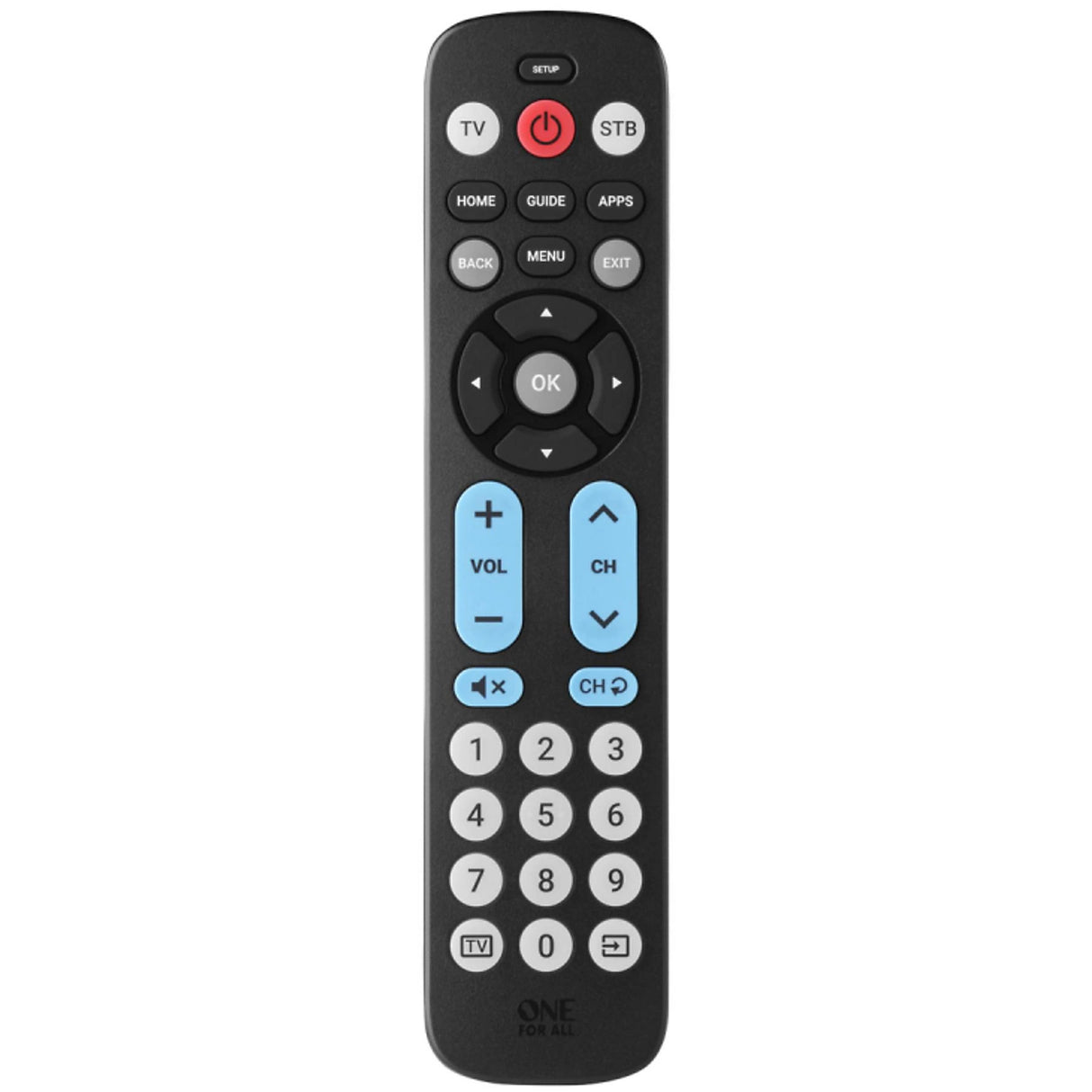 One For All URC6821 Universal Big Button Remote Control Easy Setup Simple Audio
