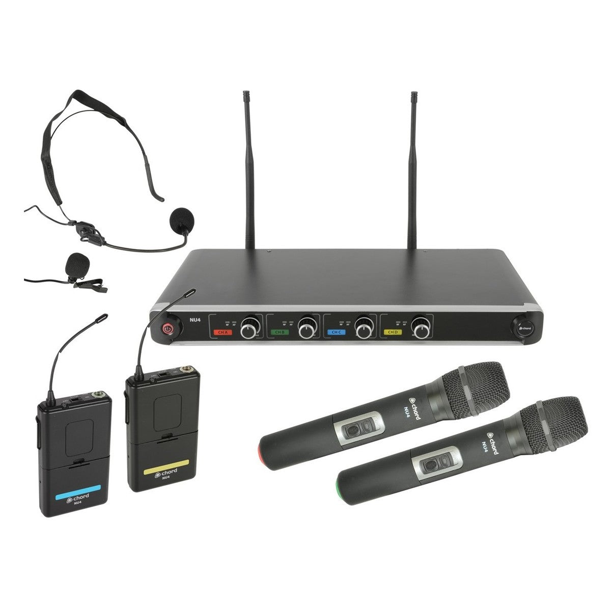 NU4 Quad UHF Wireless System, Combo