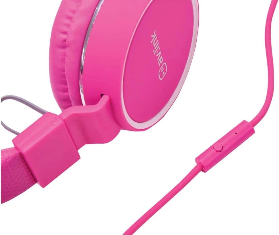 Pink Headphones With inline Microphone