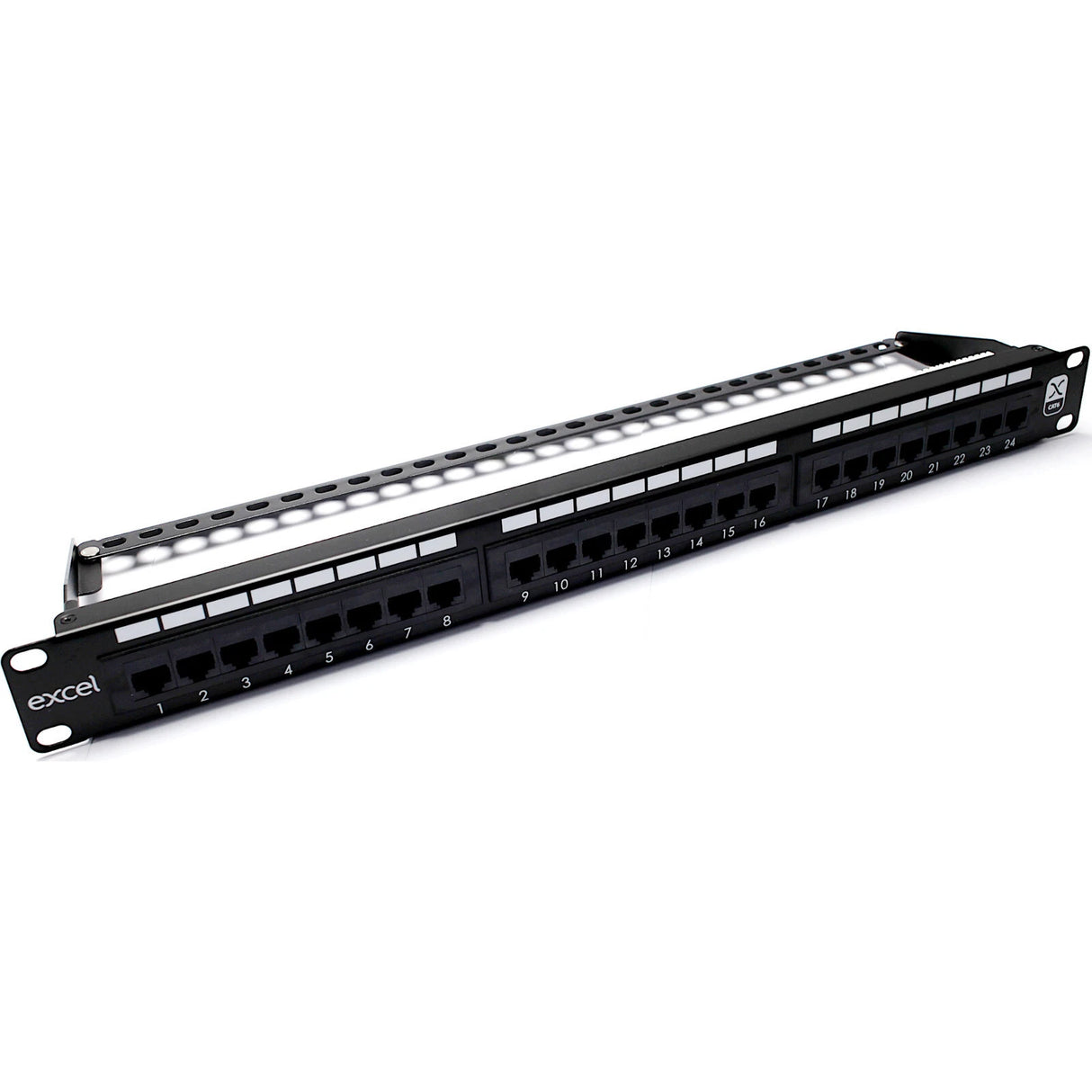 Excel 100-304 Cat6 24 Port Unscreened Patch Panel 1U LSA Punch Down Cable
