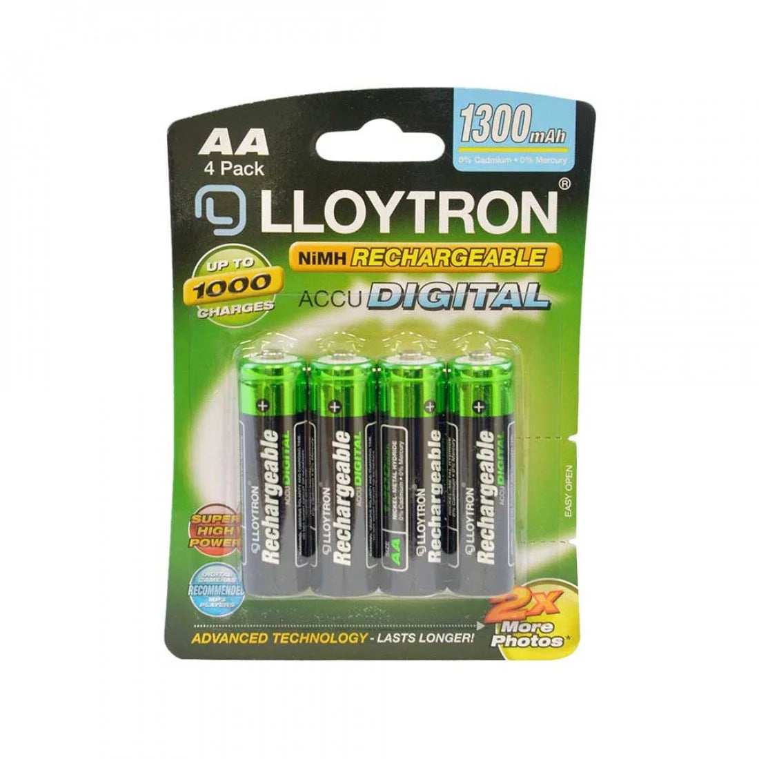 ACCU DIGITAL AA HR06 Ni-Mh Rechargeable Batteries 1300mAh - 4 Pack