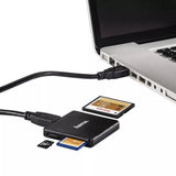 Hama USB 3.0 Multi Card Reader, SD/microSD/CF, Black