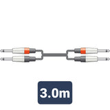 Classic Audio Leads 2 x 6.3mm Mono Jack Plugs - 2 x 6.3mm Mono Jack Plugs
