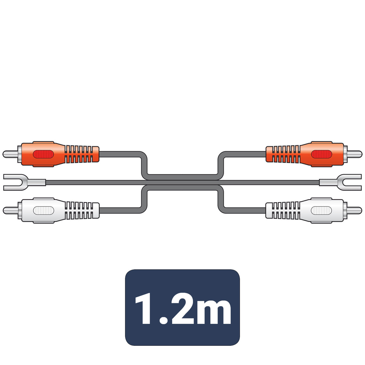 Twin Phono to Phono and Earth Lead 1.2 Metre