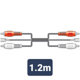 Twin Phono to Phono and Earth Lead 1.2 Metre