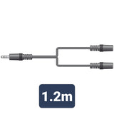 3.5mm Stereo Plug to 2 x 3.5mm Stereo Sockets Splitter Lead