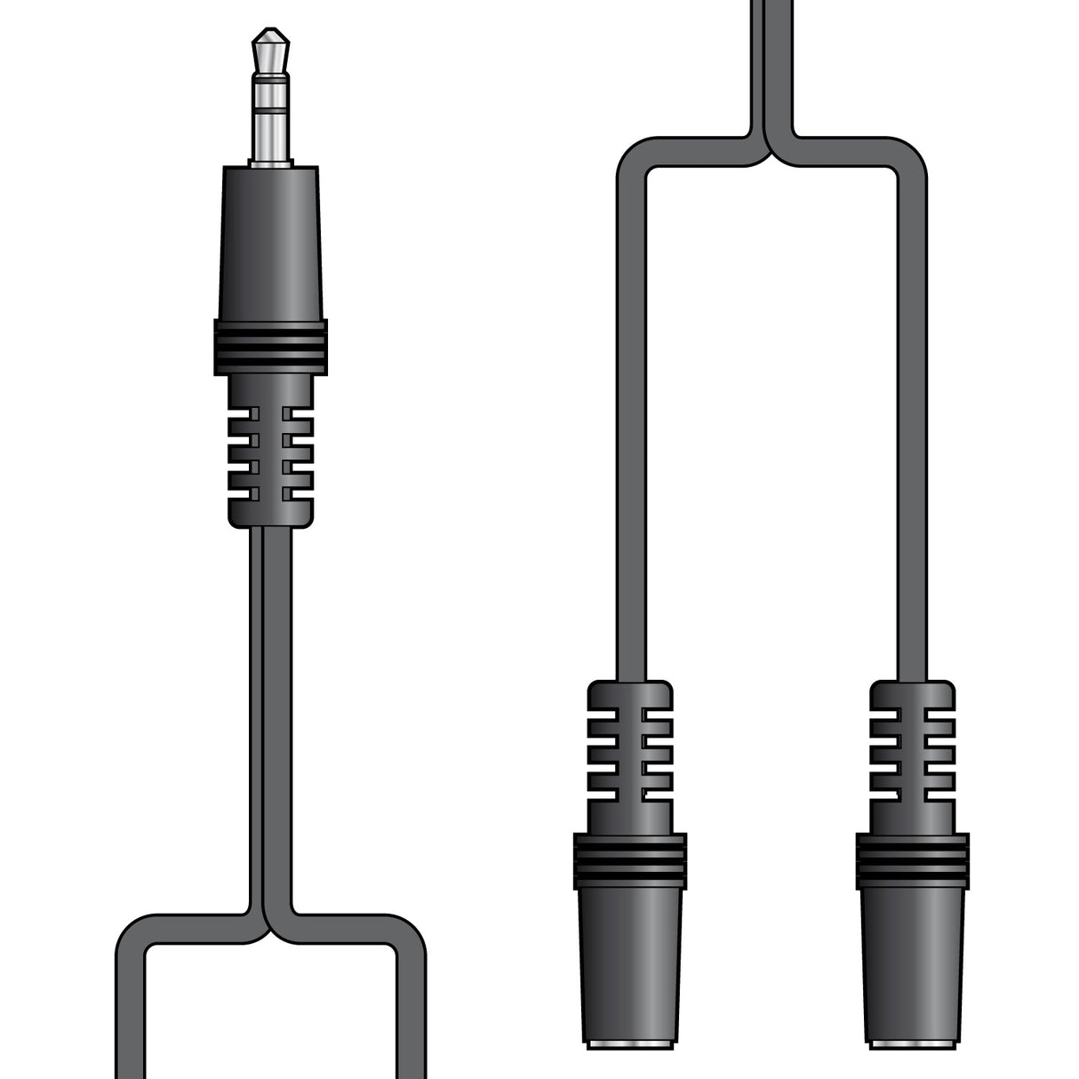 3.5mm Stereo Plug to 2 x 3.5mm Stereo Sockets Splitter Lead
