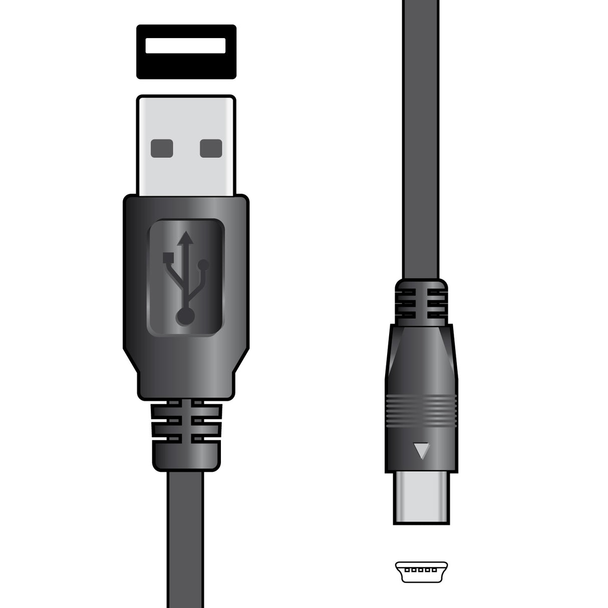 USB 2.0 Type A Plug to Mini Type B Plug
