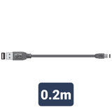 USB Type A-C Short Sync & Charge Flat Cable 20cm