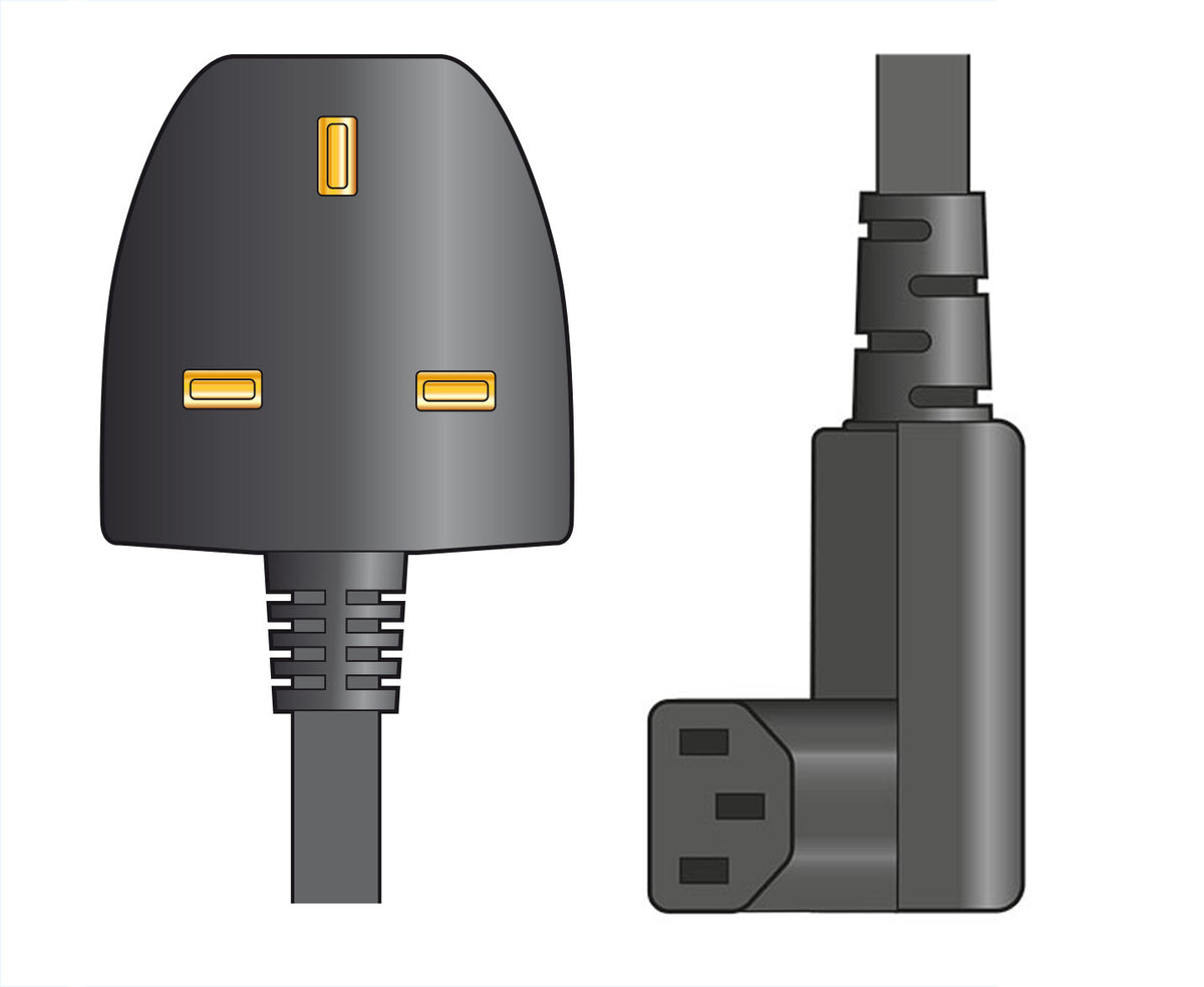 Right Angle Mains Power Leads UK - IEC 10A