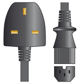 Mains Power Leads UK Plug - Hot IEC Plug 10A