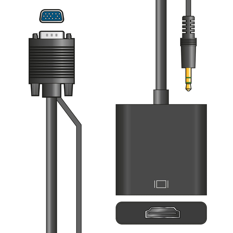 Adaptor Lead Kit VGA Port Plug to HDMI Socket