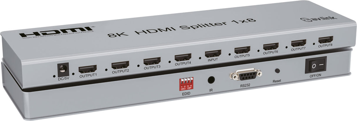 8K HDMI Splitter with EDID 1x8