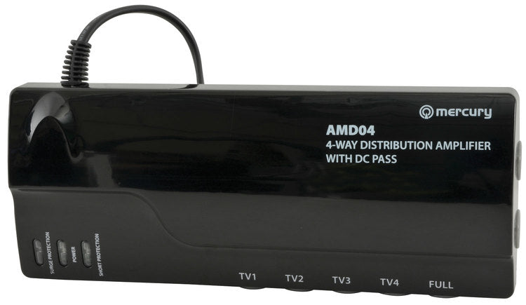4 Way UHF/VHF Distribution Amplifiers with 5G/4G Filter and DC Pass 4