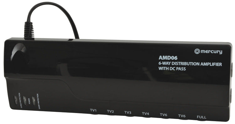 6 Way UHF/VHF Distribution Amplifiers with 5G/4G Filter and DC Pass