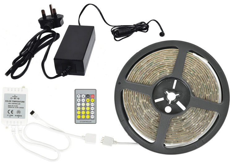 SMD LED Tape Kit - 5m Warm White / Cool White IP65