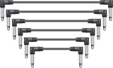 Classic Audio Patch Lead Sets 6.3mm Mono Jack Plug - 6.3mm Mono Jack Plug 6pcs