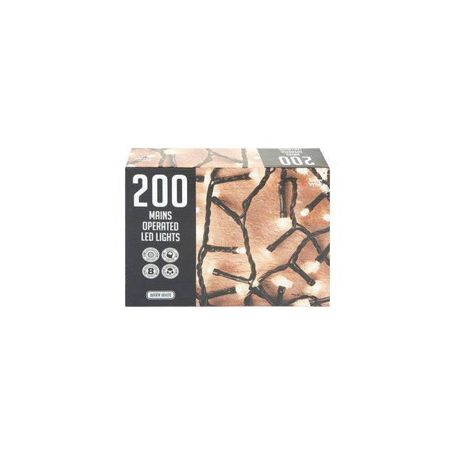 200 Mains Operated LED Lights (Warm White)