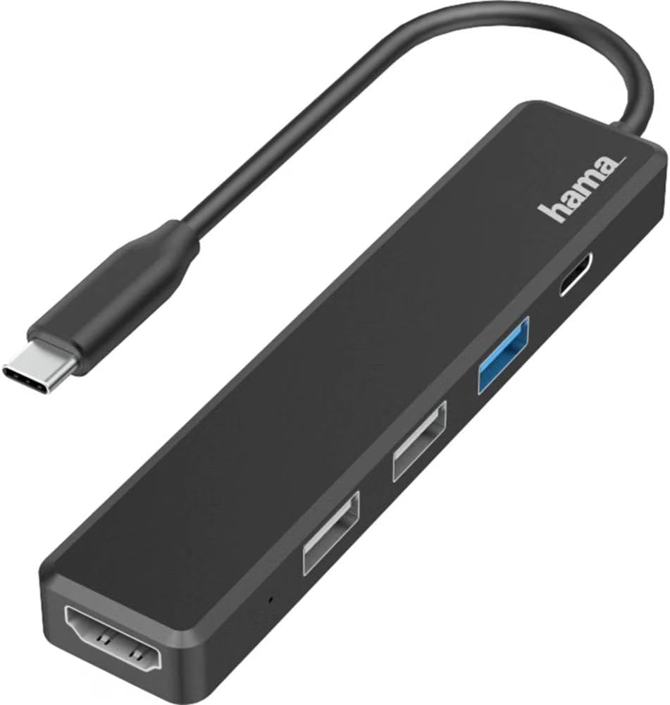 Hama USB-C hub, multi-port, 5 ports, 3x USB-A, USB-C, HDMI