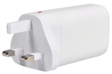 65W GaN USB A & 2xC UK/US/EU Charger