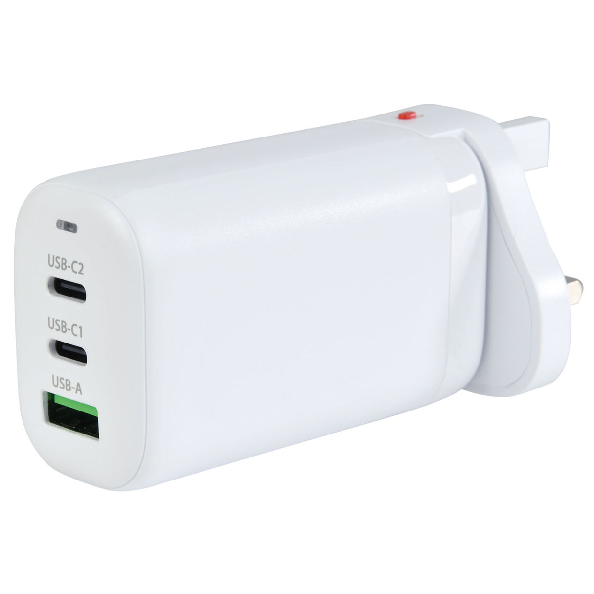 65W GaN USB A & 2xC UK/US/EU Charger